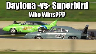 Dodge Daytona -vs- Plymouth Superbird both 6 Second Cars.  Who Wins???