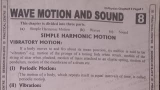 first year new physics notes chap 8 wave 👋 motion and sound