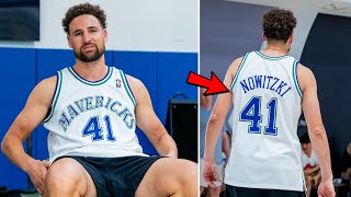 Klay Thompson Wearing A Dirk Nowitzki Jersey During 5v5 Scrimmage!