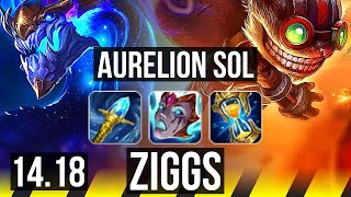 AURELION SOL & Karma vs ZIGGS & Senna (ADC) | 83% winrate, 10/2/6, Legendary | EUW Master | 14.18