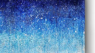 Abstract Acrylic Painting Blue Glitter Sky