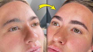 Brow Lamination tutorial for shaping coarse uneven eye brows