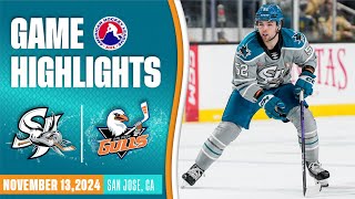 AHL HIGHLIGHTS | San Jose Barracuda vs San Diego Gulls | Nov 13th, 2024