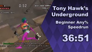 THUG Beginner Any% in 36:51 IGT