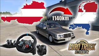 Graz-Amsterdam | Mercedes-Benz W124 300d | Euro Truck Simulator 2 | Logitech G29