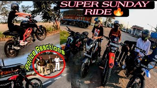 Sunday Ride With Friends🔥|| Police Reactions 👀🚨, Wheelie Duke390🚀  || @AmpwoMVlog