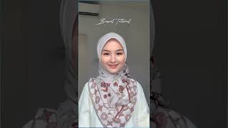 Tutorial Hijab Segiempat Motif Simpel dan Elegan. link produk di deskripsi