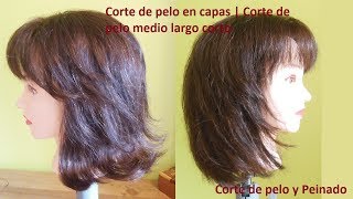 Corte de pelo en capas medio largo corto paso a paso | Corte de pelo para niña o mujer