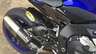 2015 Yamaha YZF R1 Decat Akrapovic exhaust sound