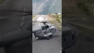 Indian Air force Mi-17 takes off from Lukla Airport