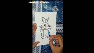 🐰very easy drawing 🤑#foru#shorts #animals#viral #drawing