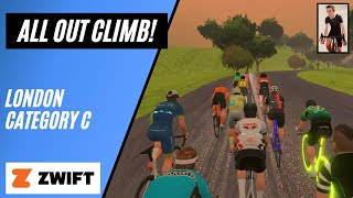 All Out Effort on Fox Hill Climb! // Race London: Stage 4B // Zwift Category C