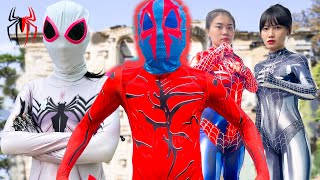 TEAM SPIDER-GIRL vs VENOM || THE SUPER BATTLE With BAD GUY TEAM ( Live Action )