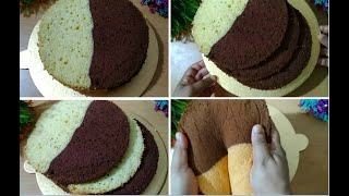 Half vanilla half chocolate cake recipe | 2 in 1 cake recipe | Vanilla & chocolate cake recipe |