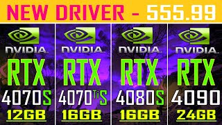 RTX 4070 SUPER vs RTX 4070Ti SUPER vs RTX  4080 SUPER vs RTX 4090 || NEW DRIVER -555.99 ||