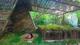 Girl Built The Most Secret Home Under Her Bamboo Villa by Ancient Skills, Girl Living Off Grid