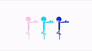 The Pink, Light Blue and Blue Stick Figures