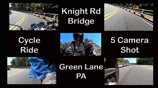 POV Cycle 5 Camera Shot of Motorcycle Ride Over Chicane Bridge on Knight Rd in Green Lane, PA