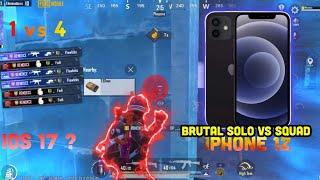 BRUTAL 1v4 CLUTCHES💥IPHONE 12 SMOOTH + EXTREME PUBG / BGMI TEST 2023 ⚡️4 FINGER + GYRO