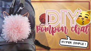 DIY porte clés pompon chat 🧶😻 - BACK TO SCHOOL 📚