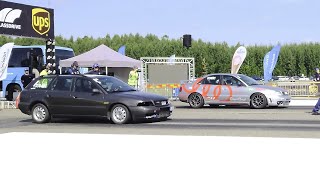 Audi A4 B5 1.8TQ 20v GTX2867R GEN II vs Audi A4 B5 Avant 1.8TQ 20v HX35Super+K03 1/4 mile drag race