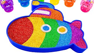 ASMR Slime Video | How To Make Rainbow Submarine Bathtub With Glitter Slime | Making By Yo Yo