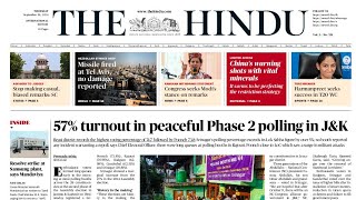 27 September 2024 - The Hindu Newspaper Today | The Hindu Editorial Analysis | Current Affairs Today