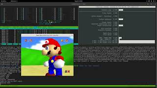 Super Mario 64 (native OpenGL Linux port) on Fedora 32 Linux PowerPC64 LE