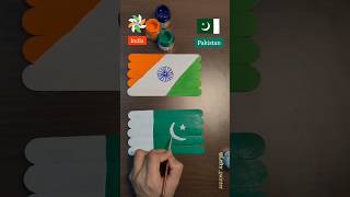 Indian flag 🇮🇳||Pakistan flag 🇵🇰 ||Independence day drawing #art #viral #reels #flag #indian #shorts