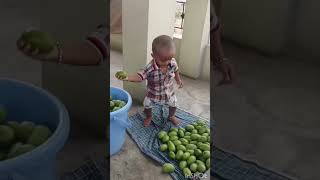 cute little baby hard work