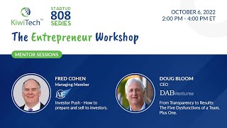 KiwiTech's Startup 808 Workshop (Fred Cohen) - October 6, 2022