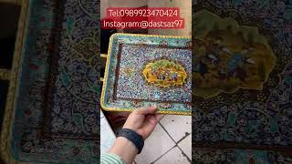 سینی نقاشی شده صنایع دستی ایرانی- paint tray iran handicrafts