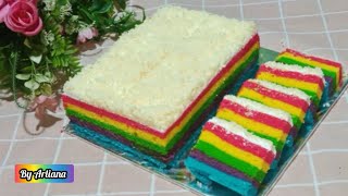 RESEP RAINBOW CAKE ‼️BOLU KUKUS PELANGI, Enak & Super Lembut ‎@arlianachannel8416  