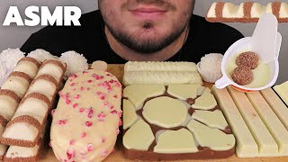 ASMR WHITE CHOCOLATE DESSERT MUKBANG | Ice Cream, Kinder Bueno, Kinder Joy, Ferrero Raffaelo, Twix