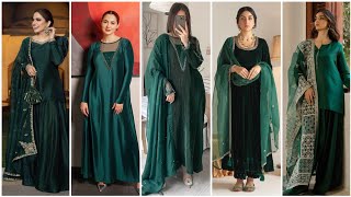 Green Dress Designs 2024 | Dark Green Colour Dress Design | Latest Green Outfit Ideas@Ready_4_Style