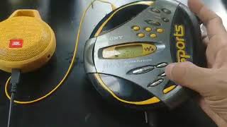 Music test Sony Discman Portable D-SJ15 yelow sports. Nghe nhạc trên máy Cd Discman Sony D sj15