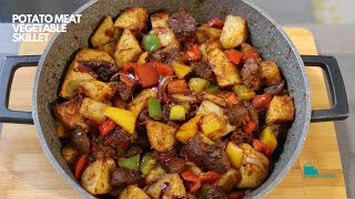 Easy Method To Prepare Potato Meat Vegetable Skillet || Step By Step Beginners TUTORIALS