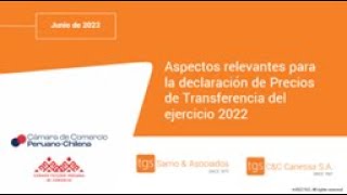 Webinar: Aspectos relevantes para la declaración de precios de transferencia del ejercicio 2022