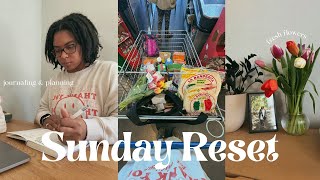 Sunday Reset vlog | grocery shopping, journaling + mentally preparing to go back to work