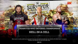 Roman Reigns Vs Cody Rhodes Vs The Rock Undisputed Universal Championship Hell In A Cell Match..