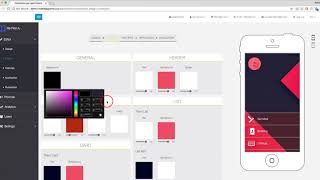 ABC App Builder Editor overview Colors tab