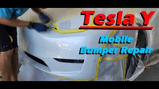 Mobile Bumper Repair Phoenix Arizona Tesla 3  "3 Stage Pearl White"