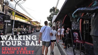 BALI SEMINYAK MAIN STREET - Walking Tour Sunset Road to Seminyak Beach Bali Today 2024