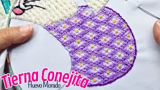 Tierna Conejita Huevo Morado #1 Bordado a mano explicado 🐰🎀| Un Mundo Maravillisa