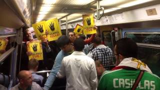 Des partisans de MORSI dans le métro parisien ( ici à la Gare de l'Est) dimanche 22 septembre 2013