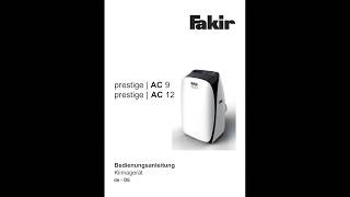 Bedienungsanleitung Fakir Prestige AC9 & AC12 (DEUTSCH UND ENGLISCH)