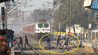 Hard Braking by Rajdhani after seeing Suddenly given Signal | Indian Railway