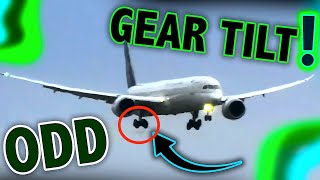 Saudi Airlines Boeing 787-10 Strange Gear Tilt Issue!!