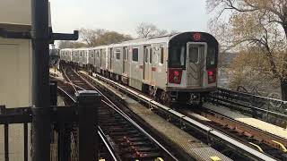 7 Express Train leaving Mets Willets Points while transferring to the Express (M) Track