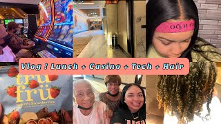 VLOG! LUNCH +CASINO + TECH STUFF +FIRST CLIENT FOR HAIR